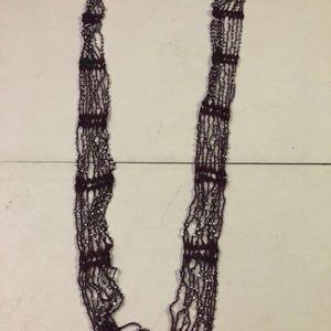 Maroon colored scarf type with silver colored bead